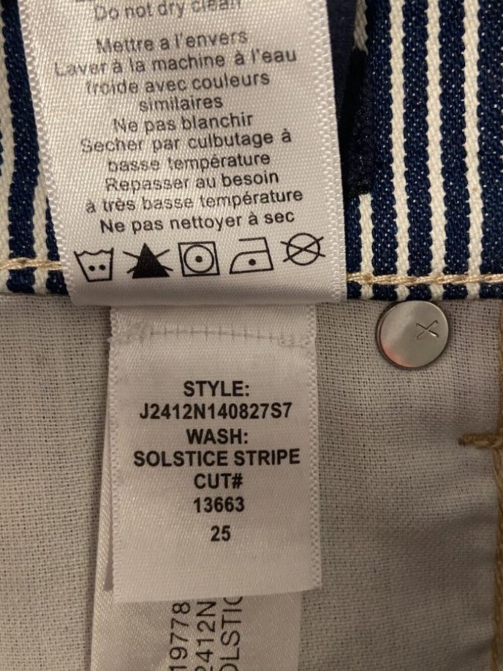 NWT Veronica Beard Jeans Crosbie High Rise Wide Leg Solstice Stripe 25 New - Picture 8 of 8